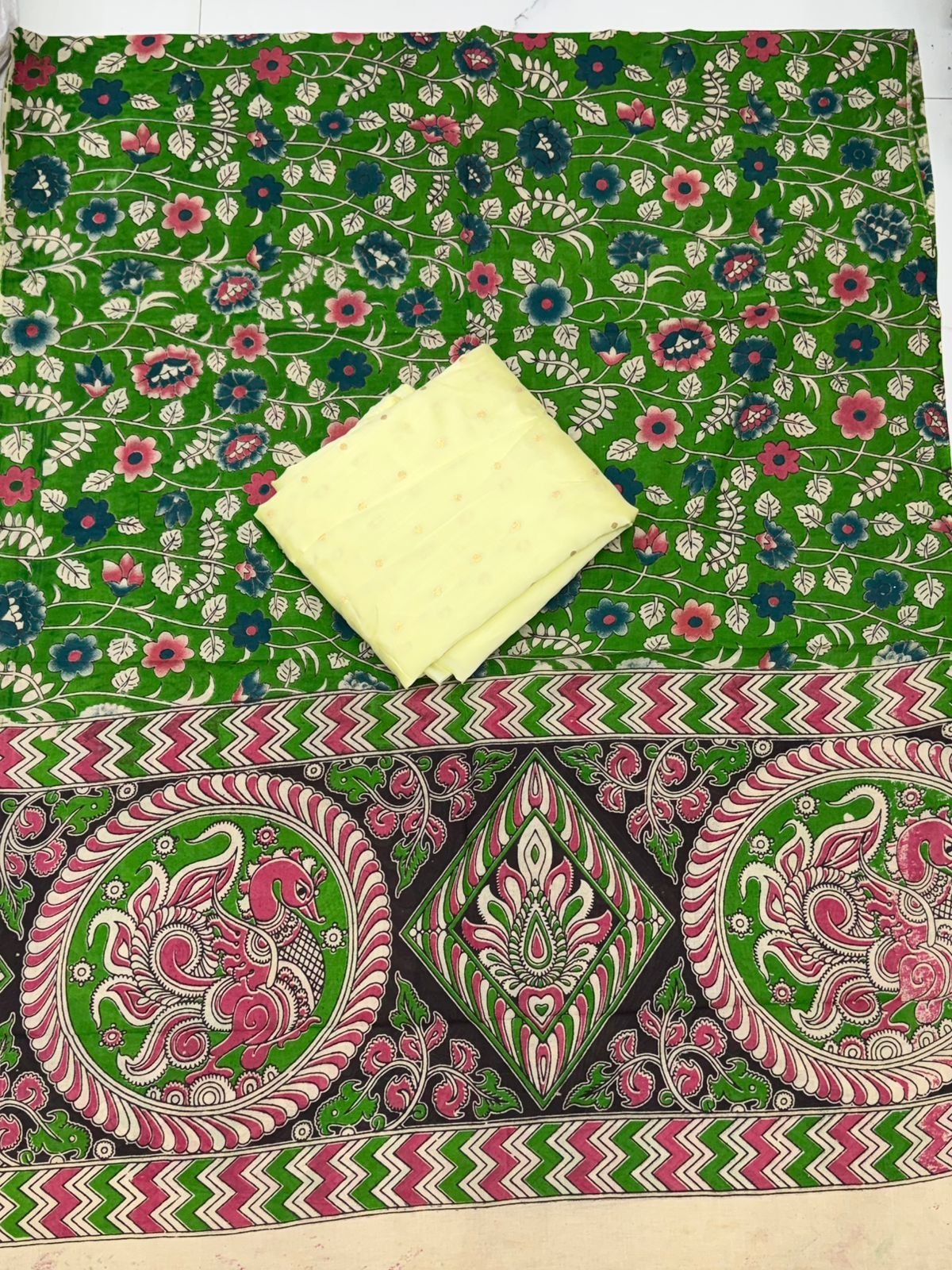 Silk kurthi with Kalamkari Dupatta - Image 2