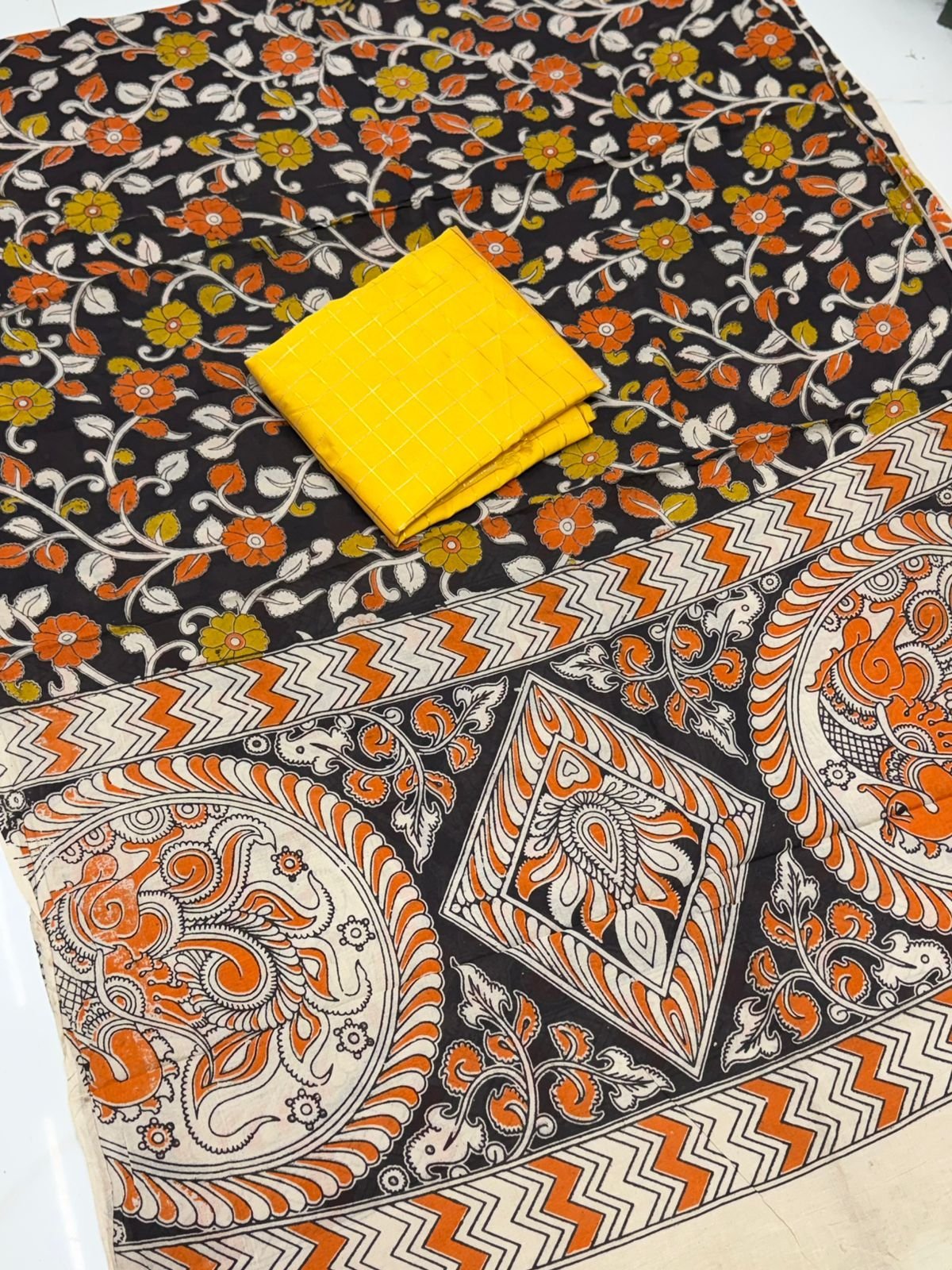 Silk kurthi with Kalamkari Dupatta - Image 2