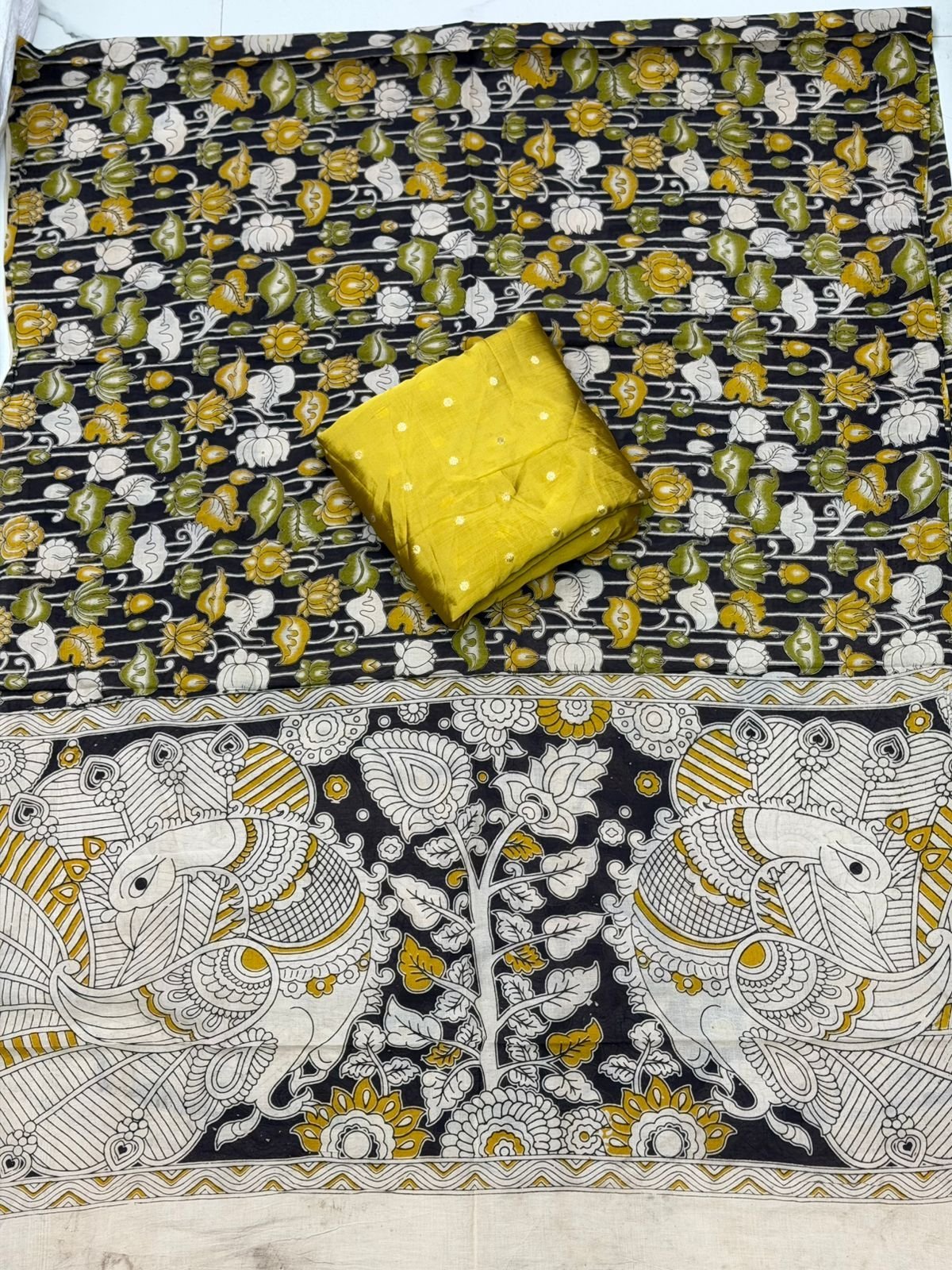silk kurthi with Kalamkari Dupatta - Image 2