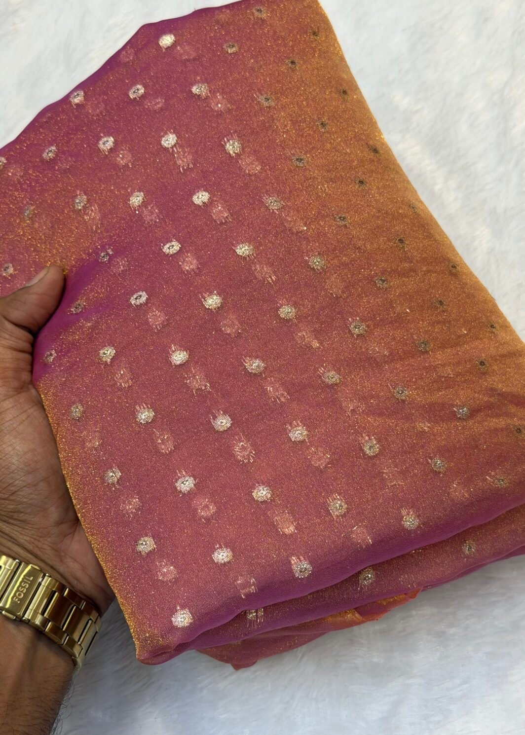 Nc moss butti silk saree