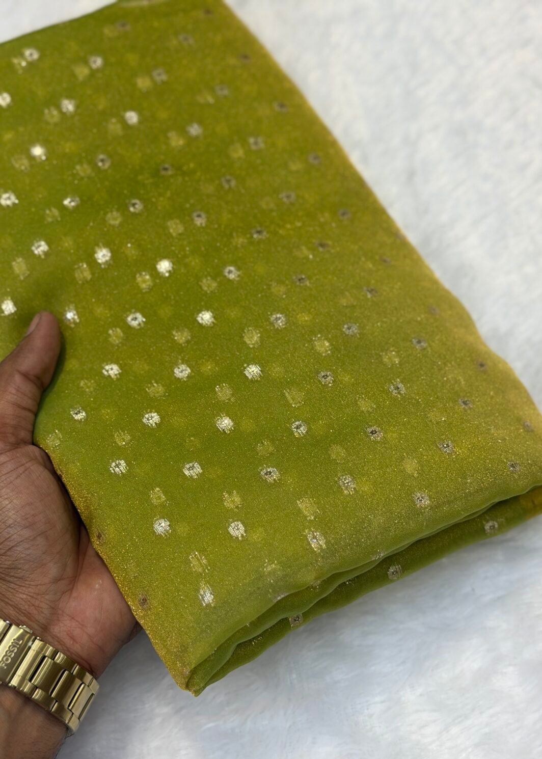 Nc moss butti silk saree