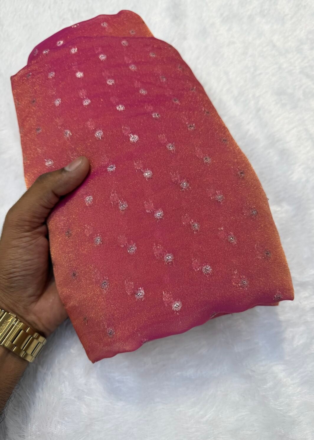 Nc moss butti silk saree