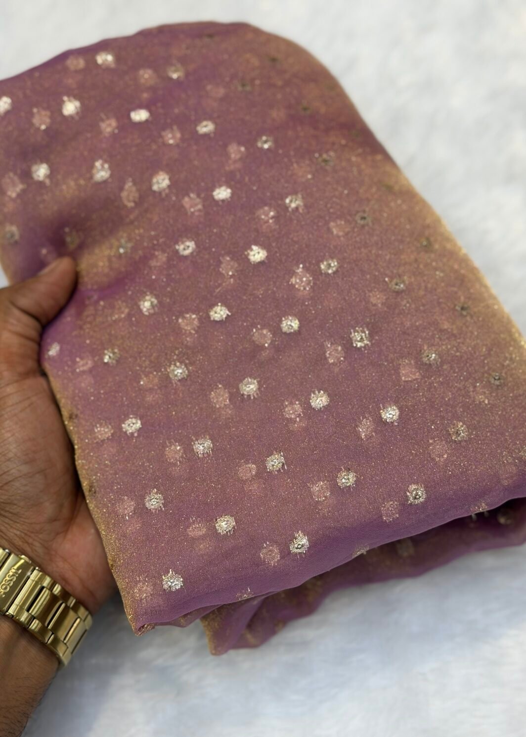 Nc moss butti silk saree