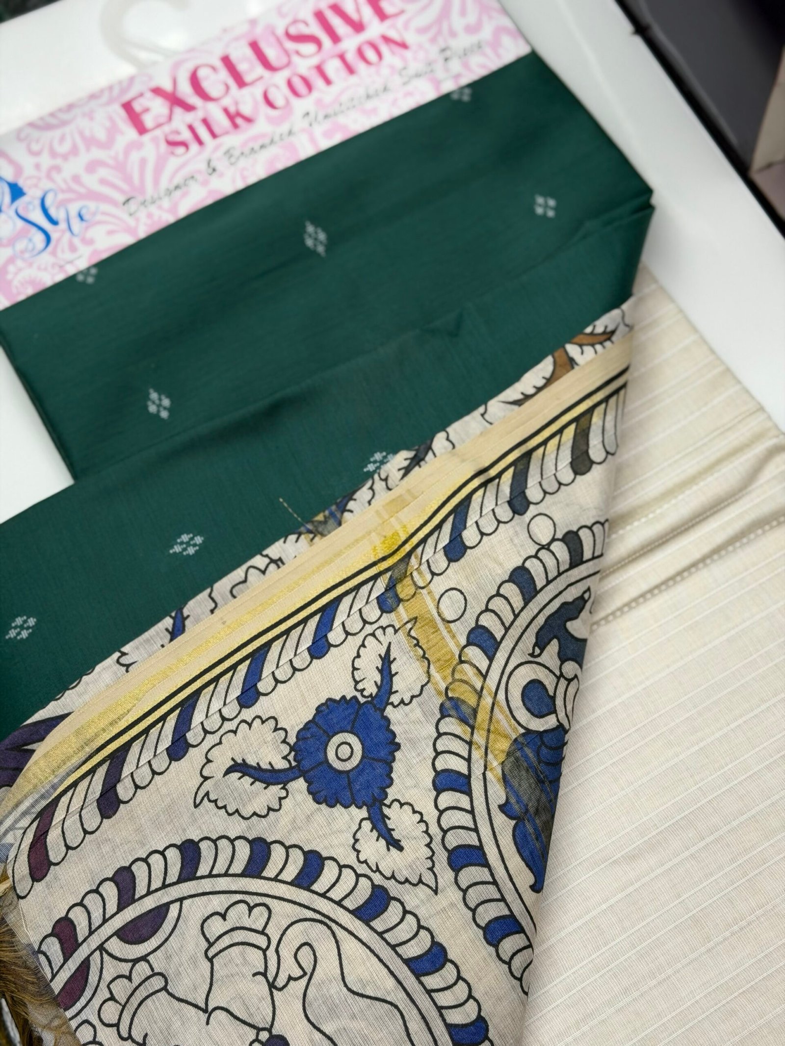 Silk cotton 3 piece unstitched suit - Image 2