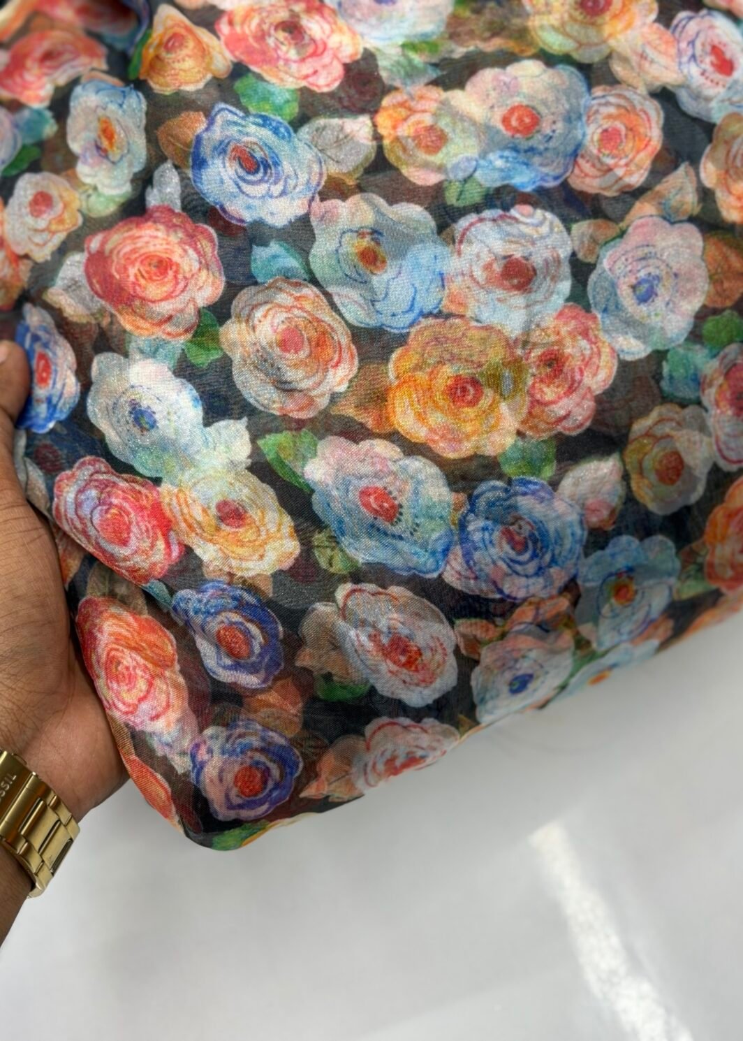 Organza floral print