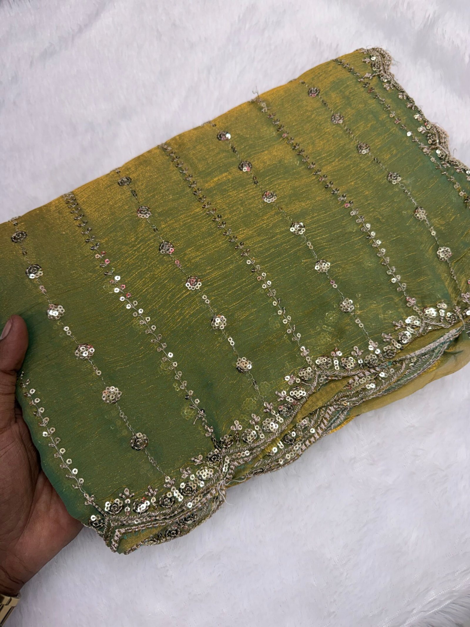 Space silk work saree