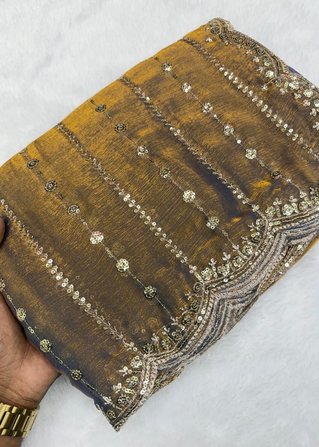 Space silk work saree