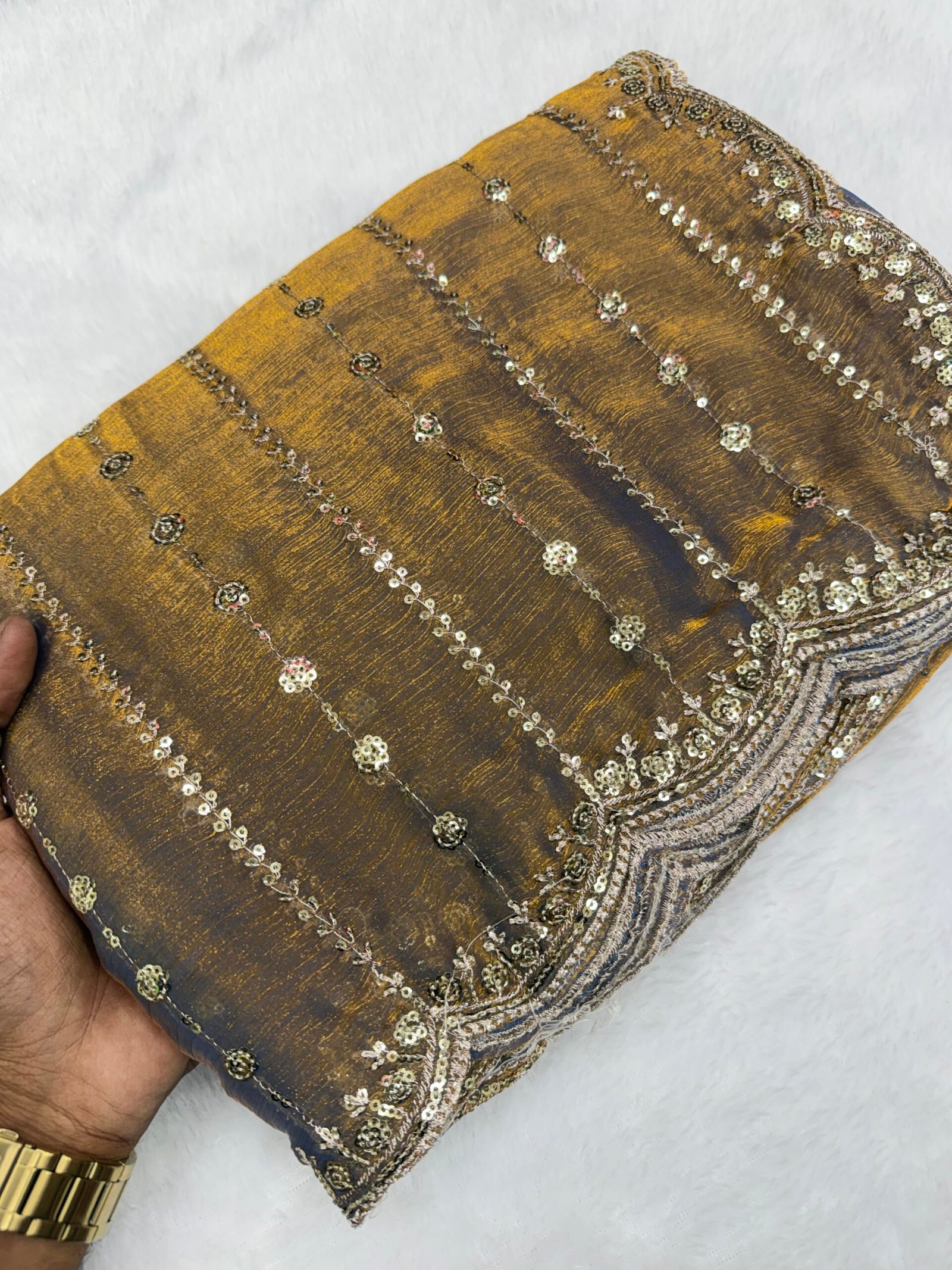 Space silk work saree