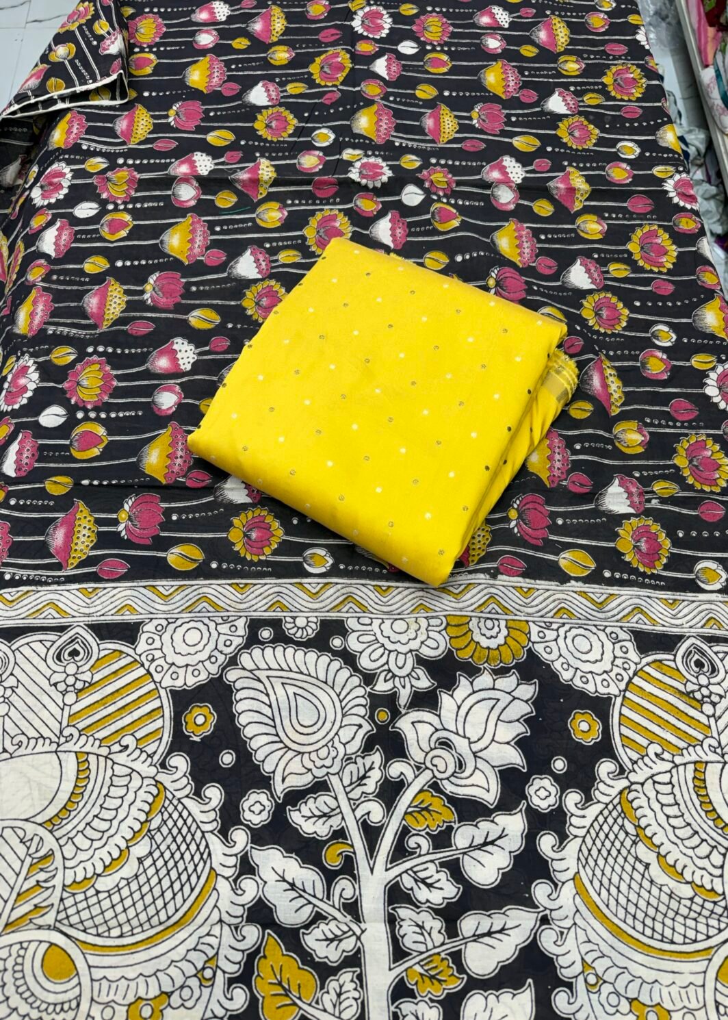 Tapetta silk top with kalamkari dupatta