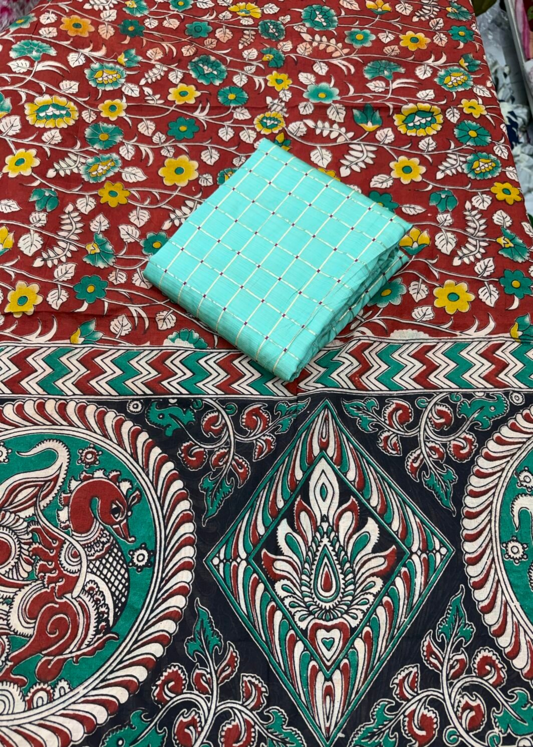 Tapetta silk top with kalamkari Dupatta