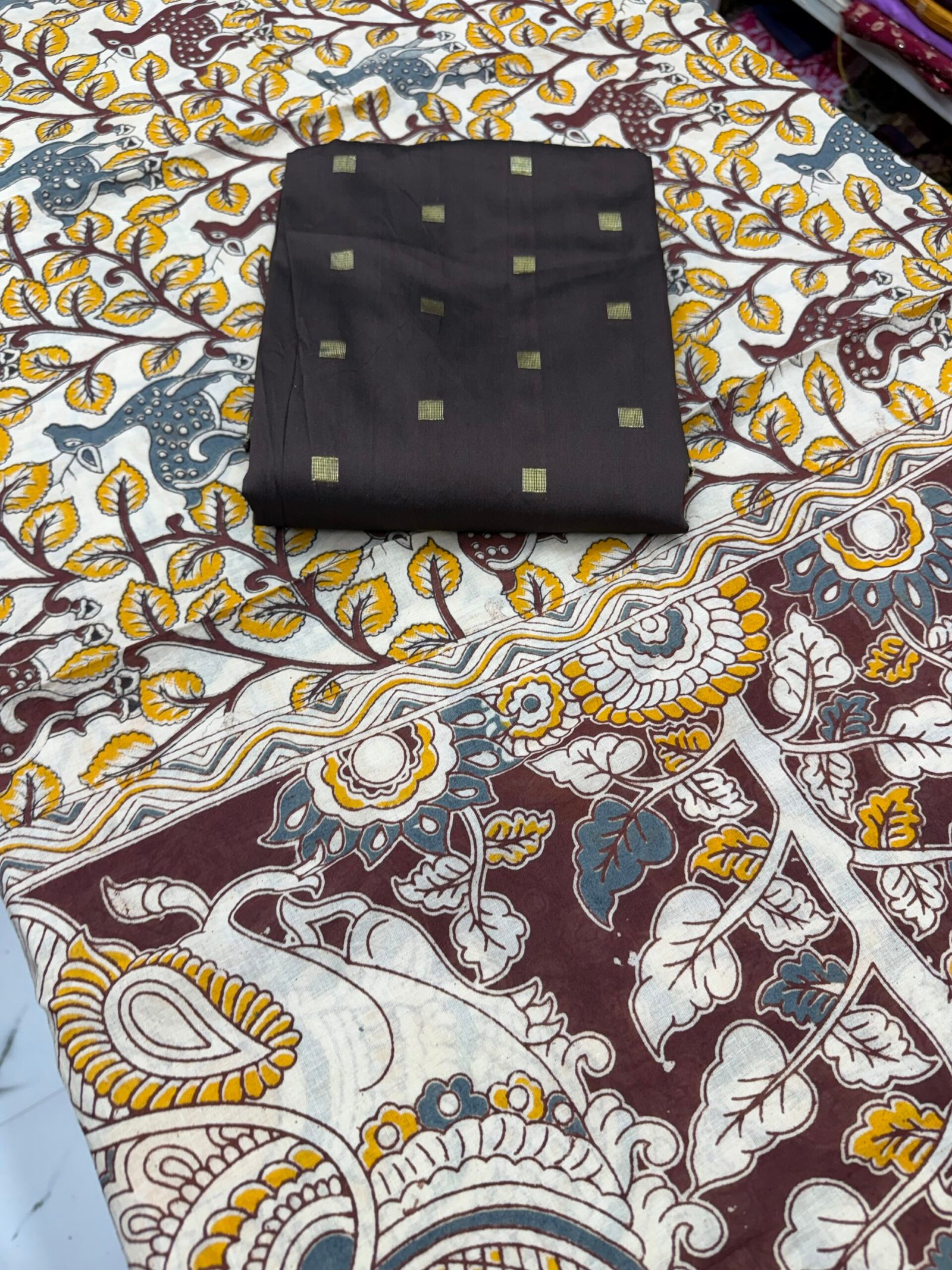 Tapetta silk top with kalamkari dupatta - Image 2