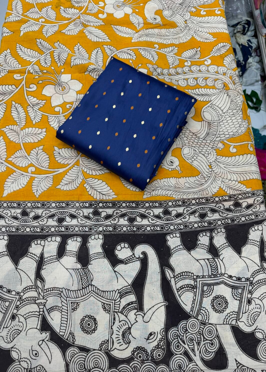 Tapetta silk with kalamkari dupatta