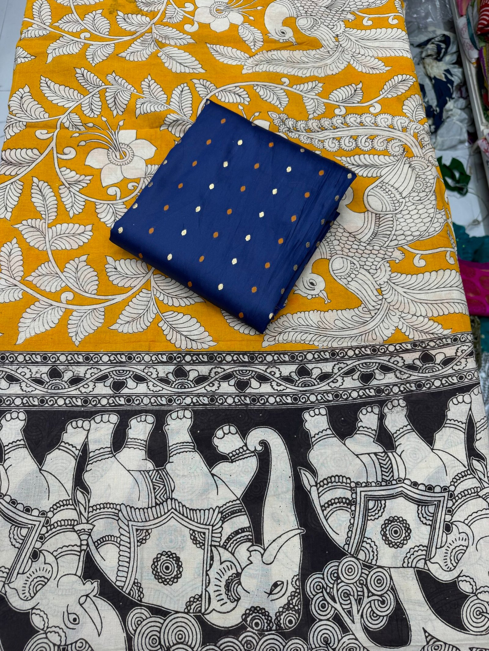 Tapetta silk with kalamkari dupatta
