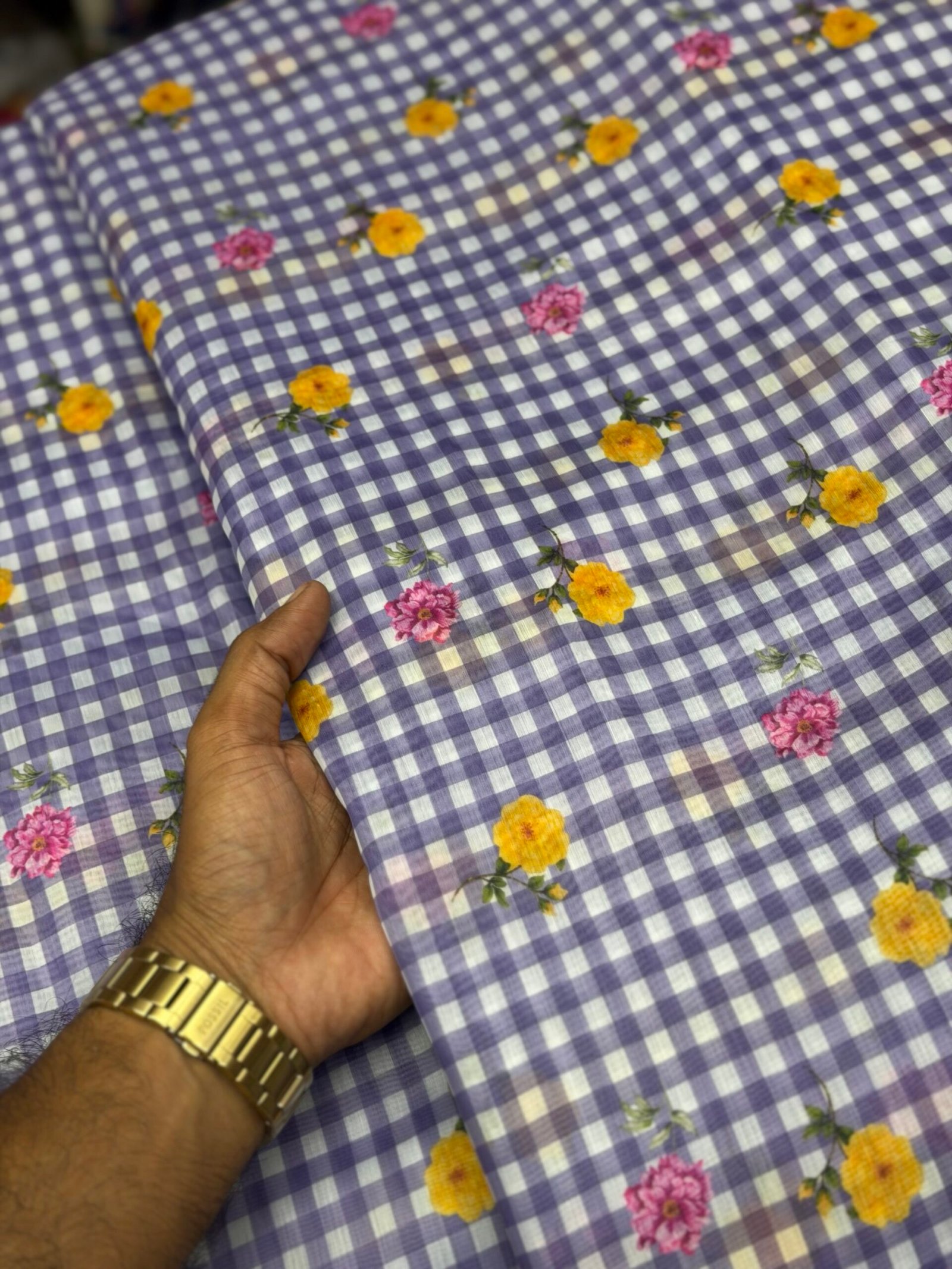 Mul chanderi checks - Image 4