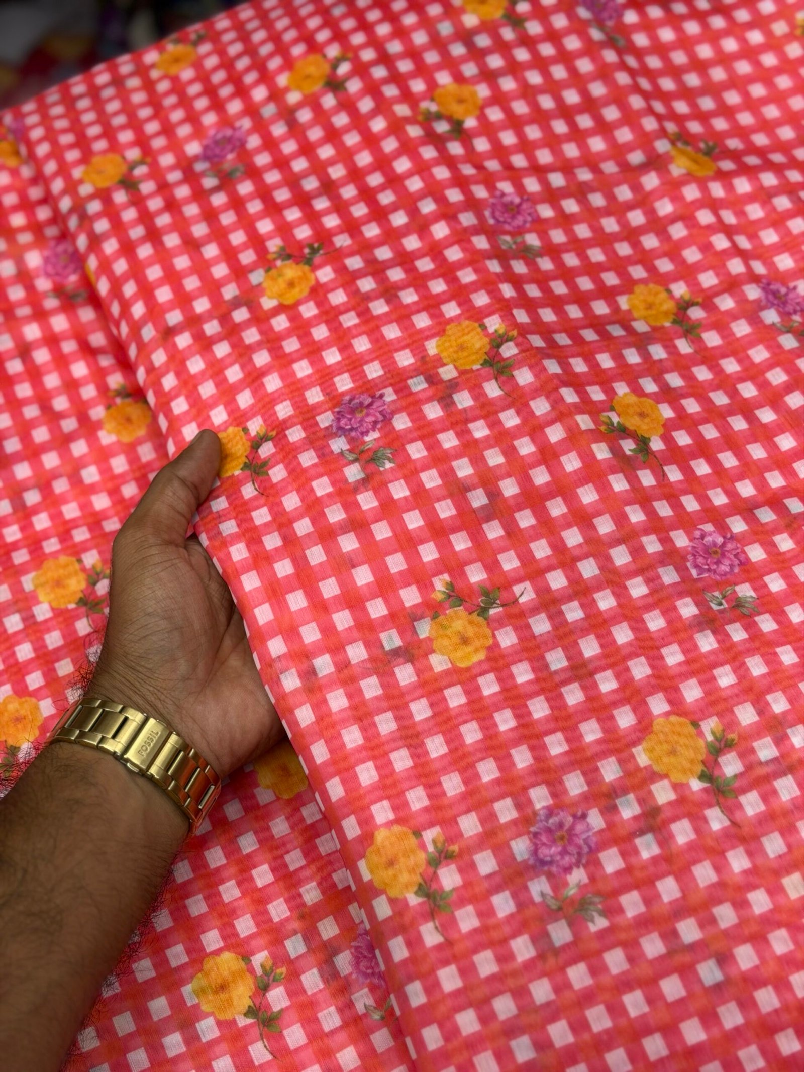 Mul Chanderi checks - Image 4