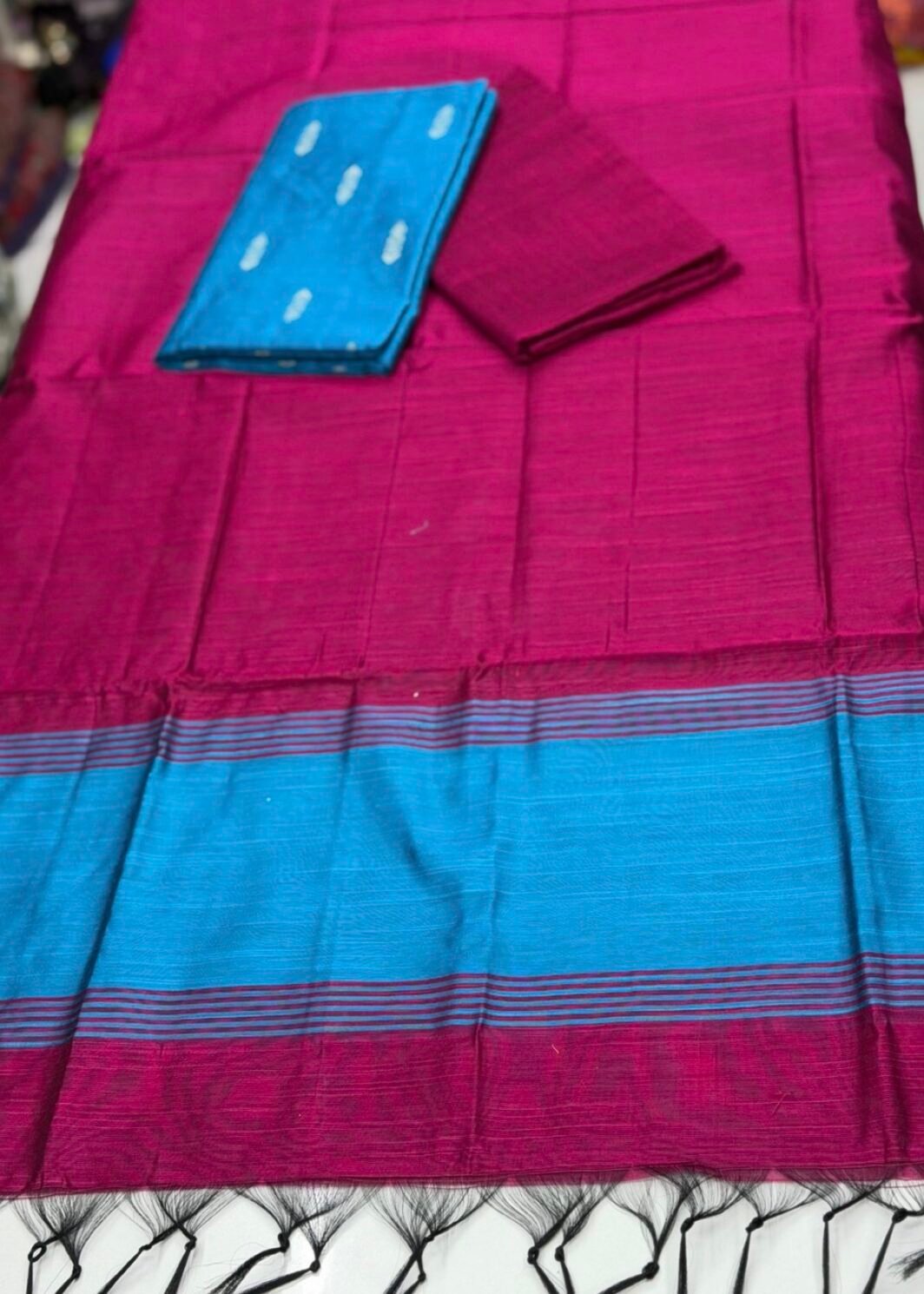 Semi raw silk 3 piece suit