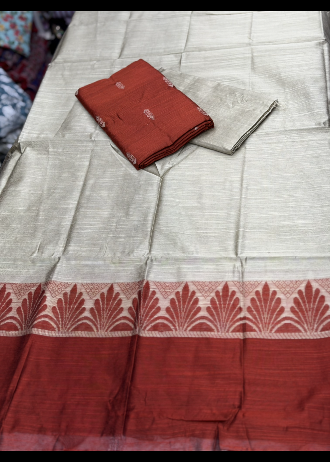 Semi raw silk 3 piece suit