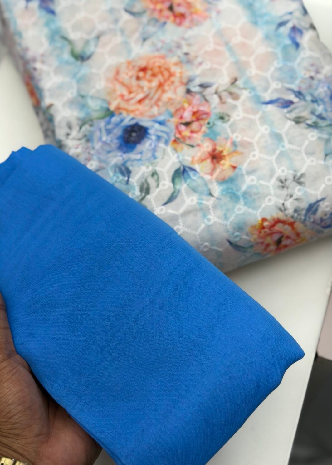 Georgette saree with digital print blouse