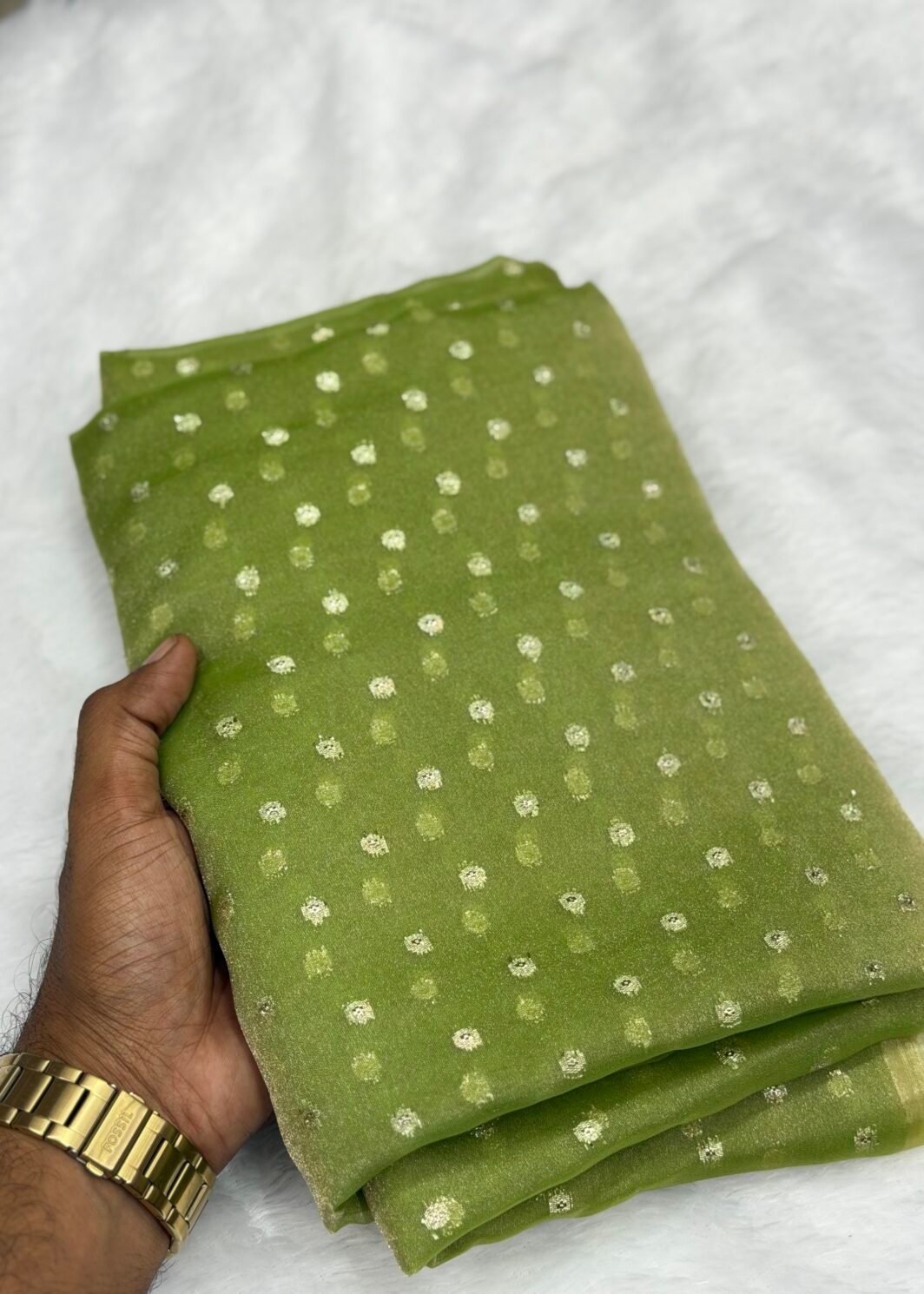 Nc moss silk saree