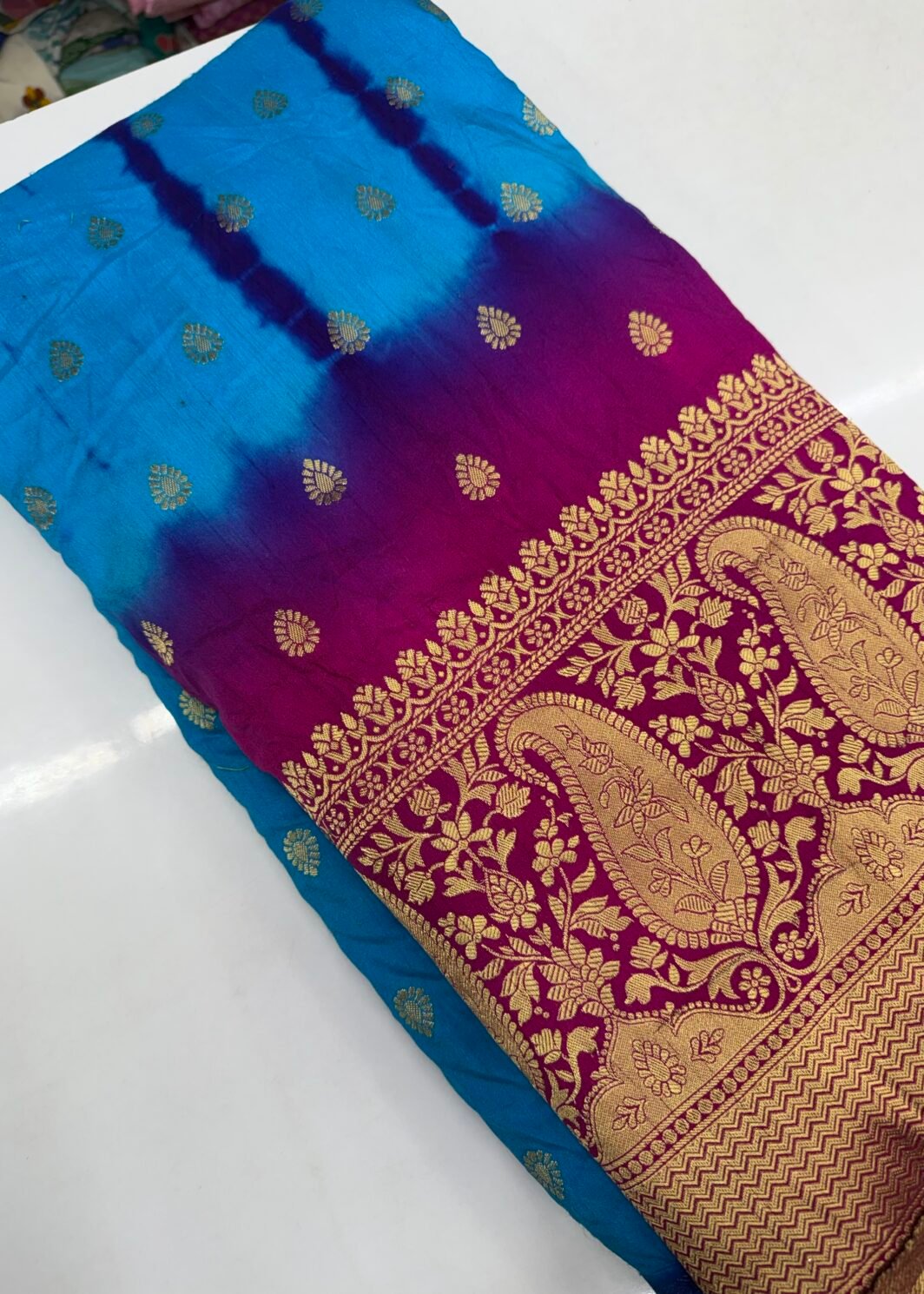 Rayon tie and dye with border