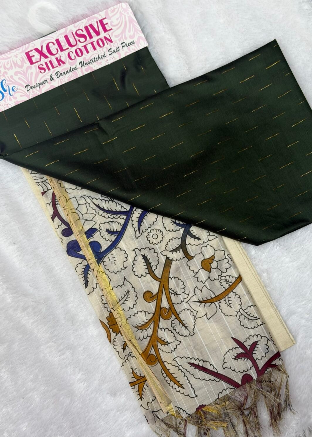 Silk cotton 3 piece unstitched suit