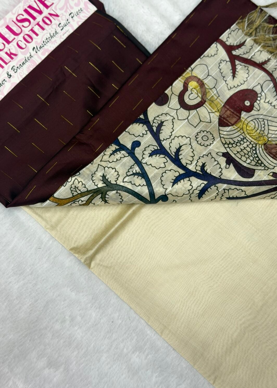 Silk cotton 3 piece unstitched suit