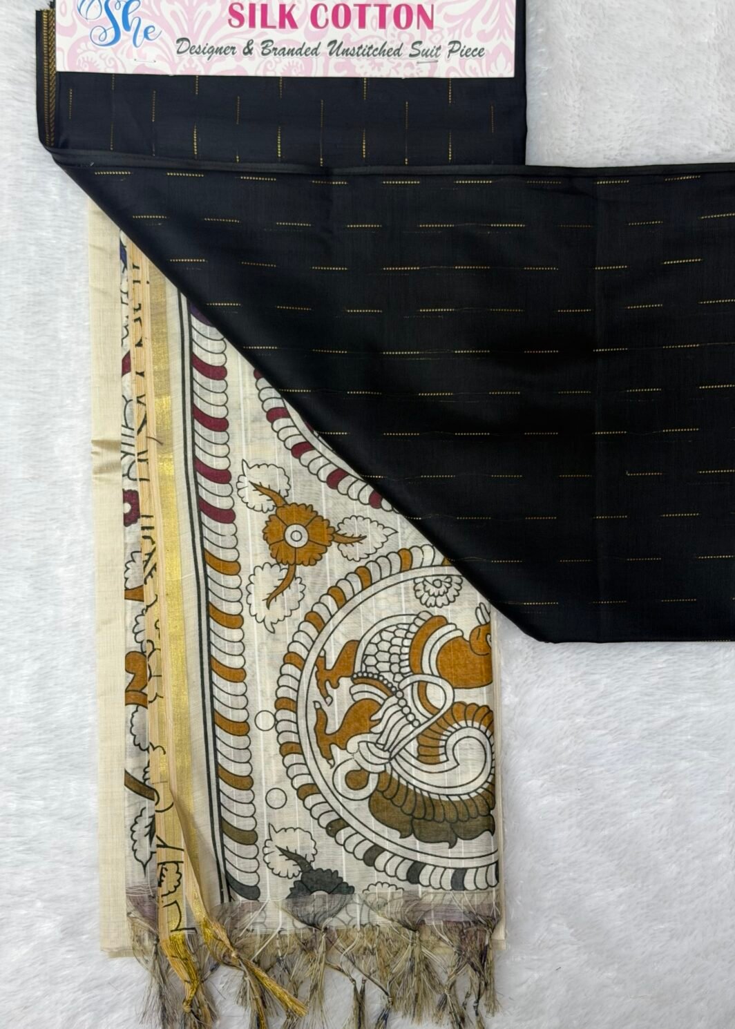 Silk cotton 3 piece unstitched suit